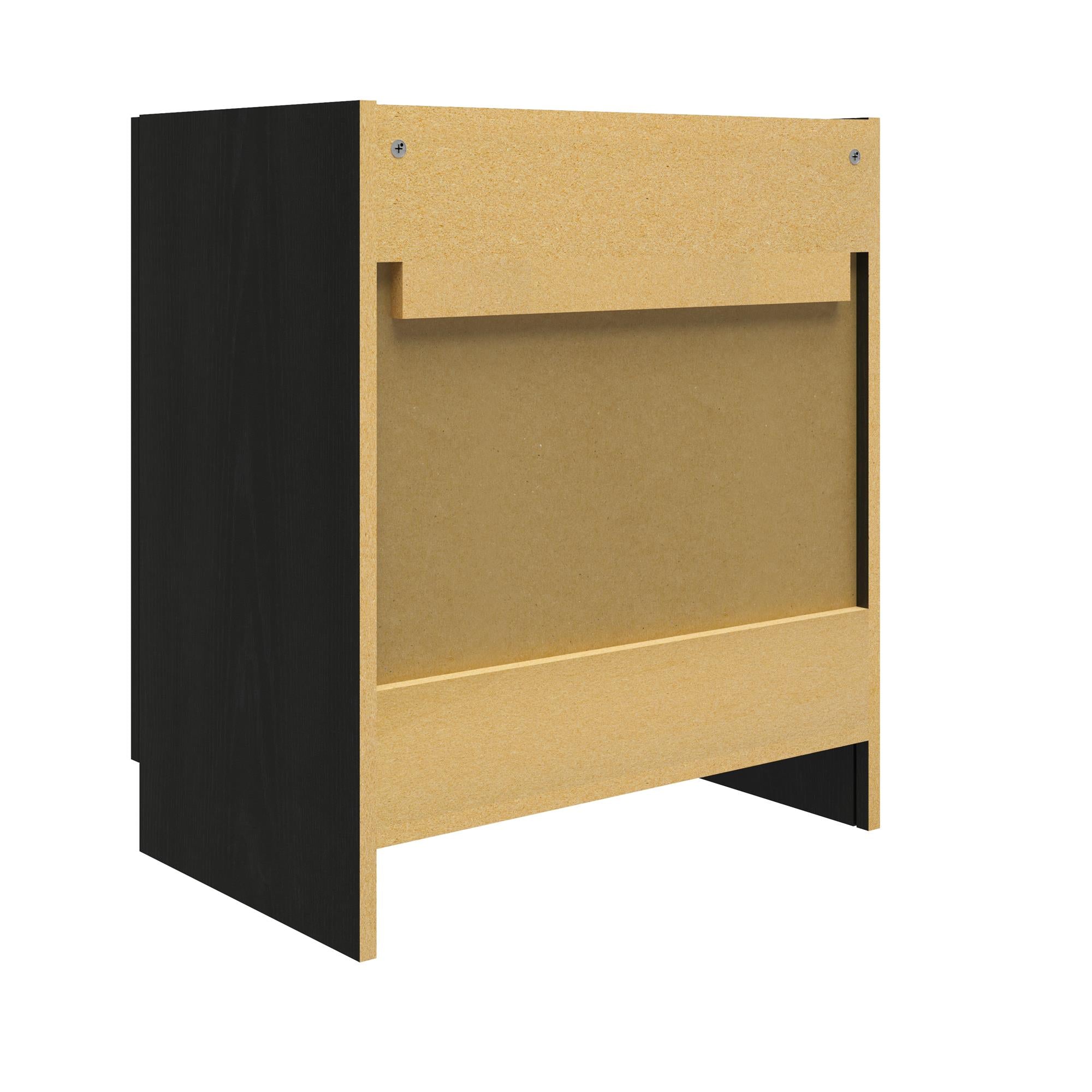 Systembuild Evolution Camberly 2 Door Wall Cabinet with Hanging Rod - Black Oak