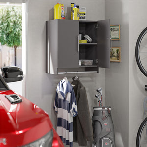 Systembuild Evolution Camberly 2 Door Wall Cabinet with Hanging Rod - Graphite Grey