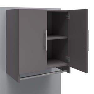 Systembuild Evolution Camberly 2 Door Wall Cabinet with Hanging Rod - Graphite Grey