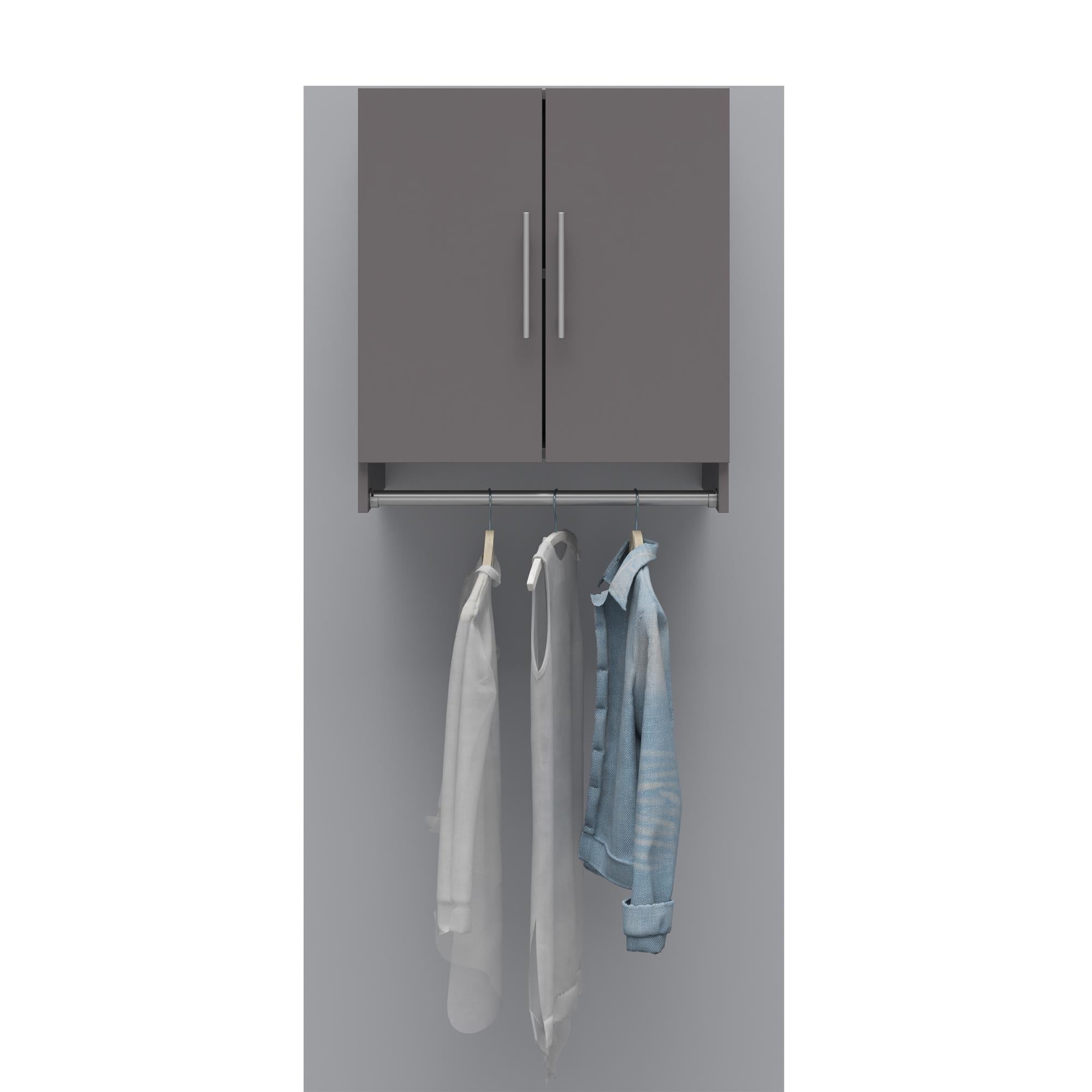 Systembuild Evolution Camberly 2 Door Wall Cabinet with Hanging Rod - Graphite Grey