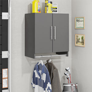 Systembuild Evolution Camberly 2 Door Wall Cabinet with Hanging Rod - Graphite Grey