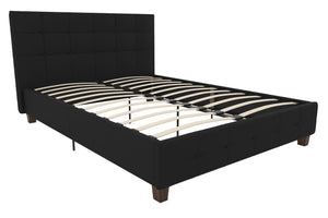 DHP Rose Upholstered Bed Frame - Black - Full