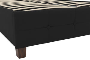 DHP Rose Upholstered Bed Frame - Black - Full