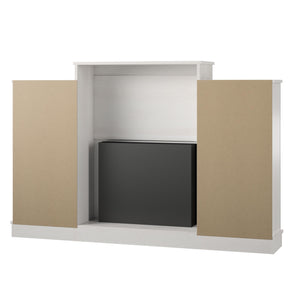 Ameriwood Home Hawke's Bay Fireplace Mantel with Bookshelves - Ivory Oak