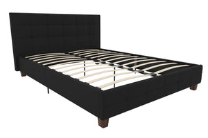 DHP Rose Upholstered Bed Frame - Black - Queen