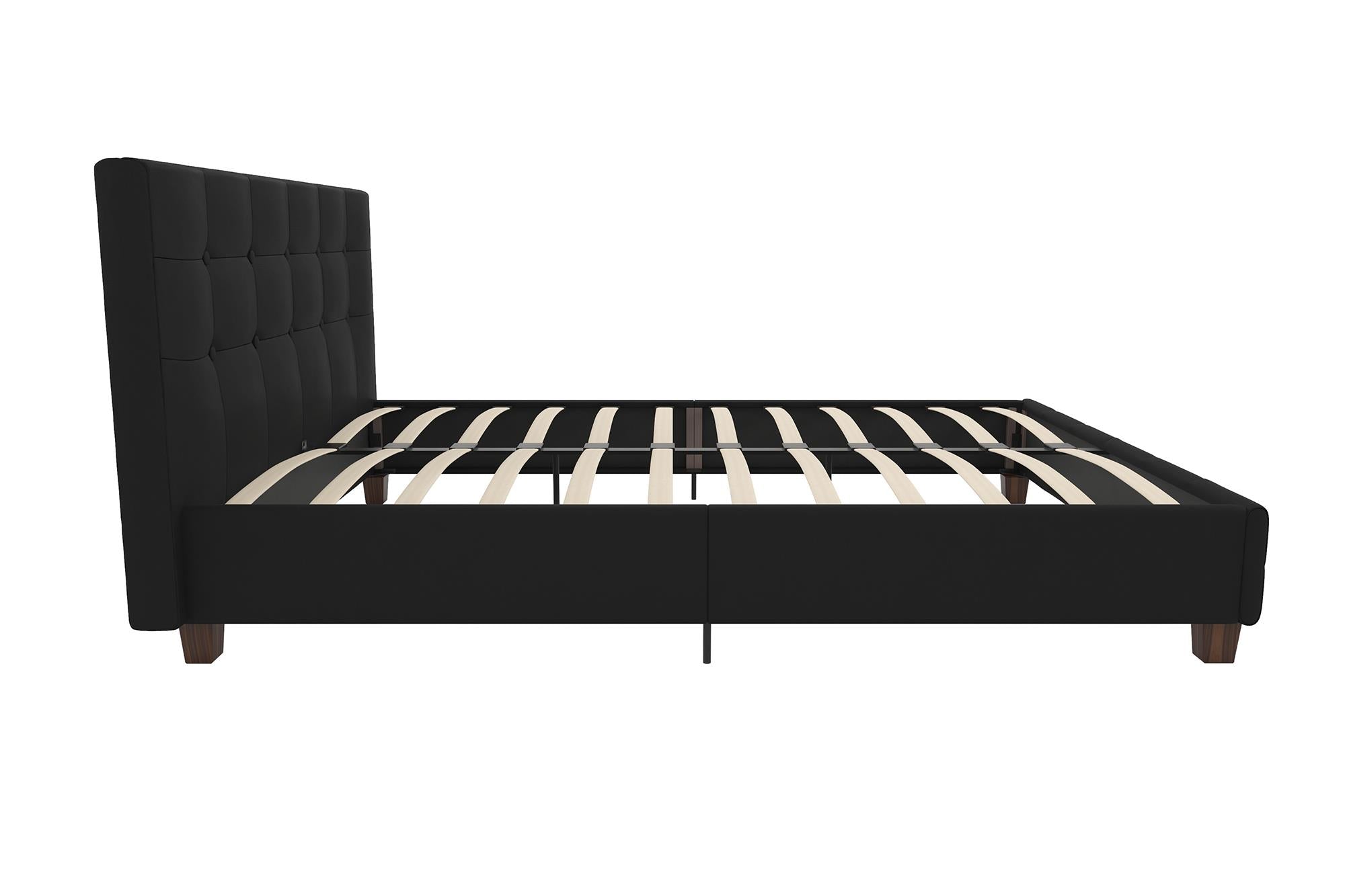 DHP Rose Upholstered Bed Frame - Black - Queen