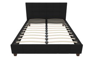 DHP Rose Upholstered Bed Frame - Black - Queen