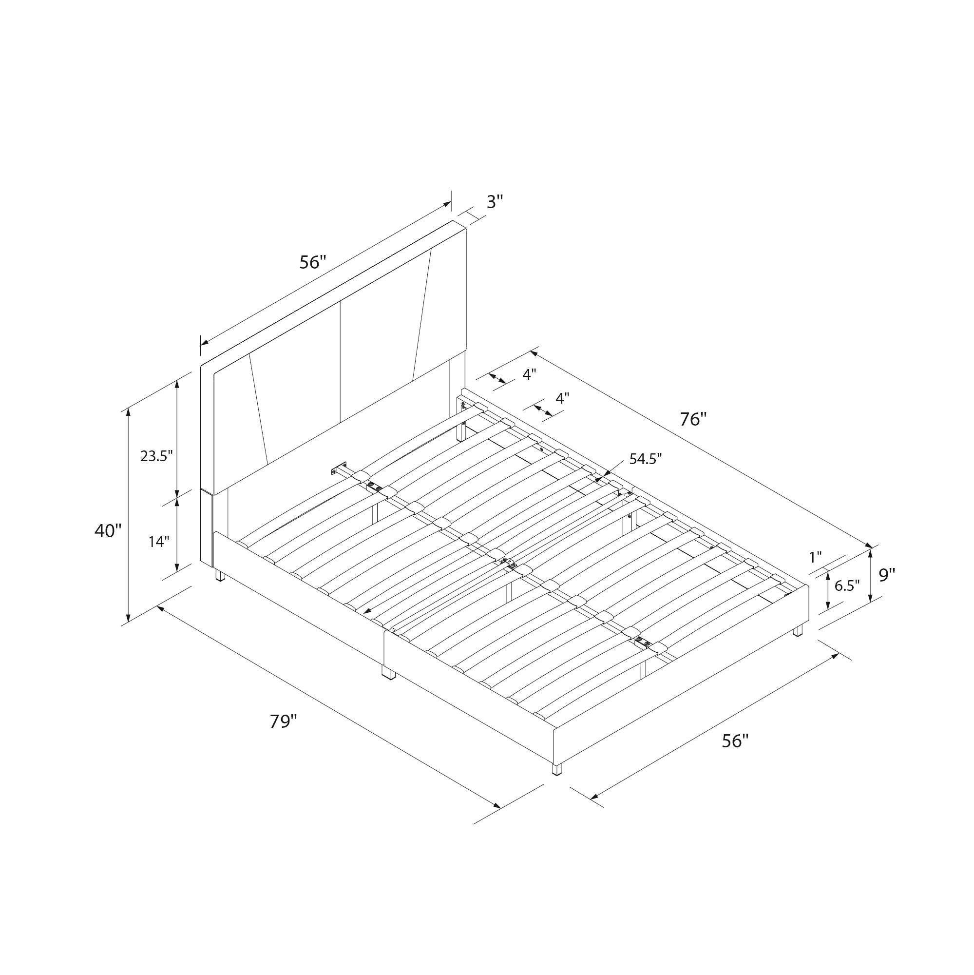 RealRooms Maverick Upholstered Bed - Black - Full