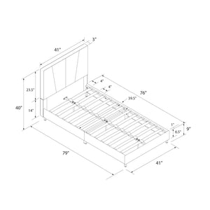 RealRooms Maverick Upholstered Bed - Gray - Twin