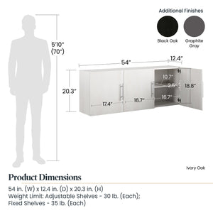 Systembuild Evolution Camberly 54" Wall Cabinet - Graphite Grey