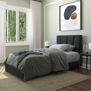 RealRooms Maverick Upholstered Bed - Black - Twin