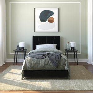 RealRooms Maverick Upholstered Bed - Black - Twin