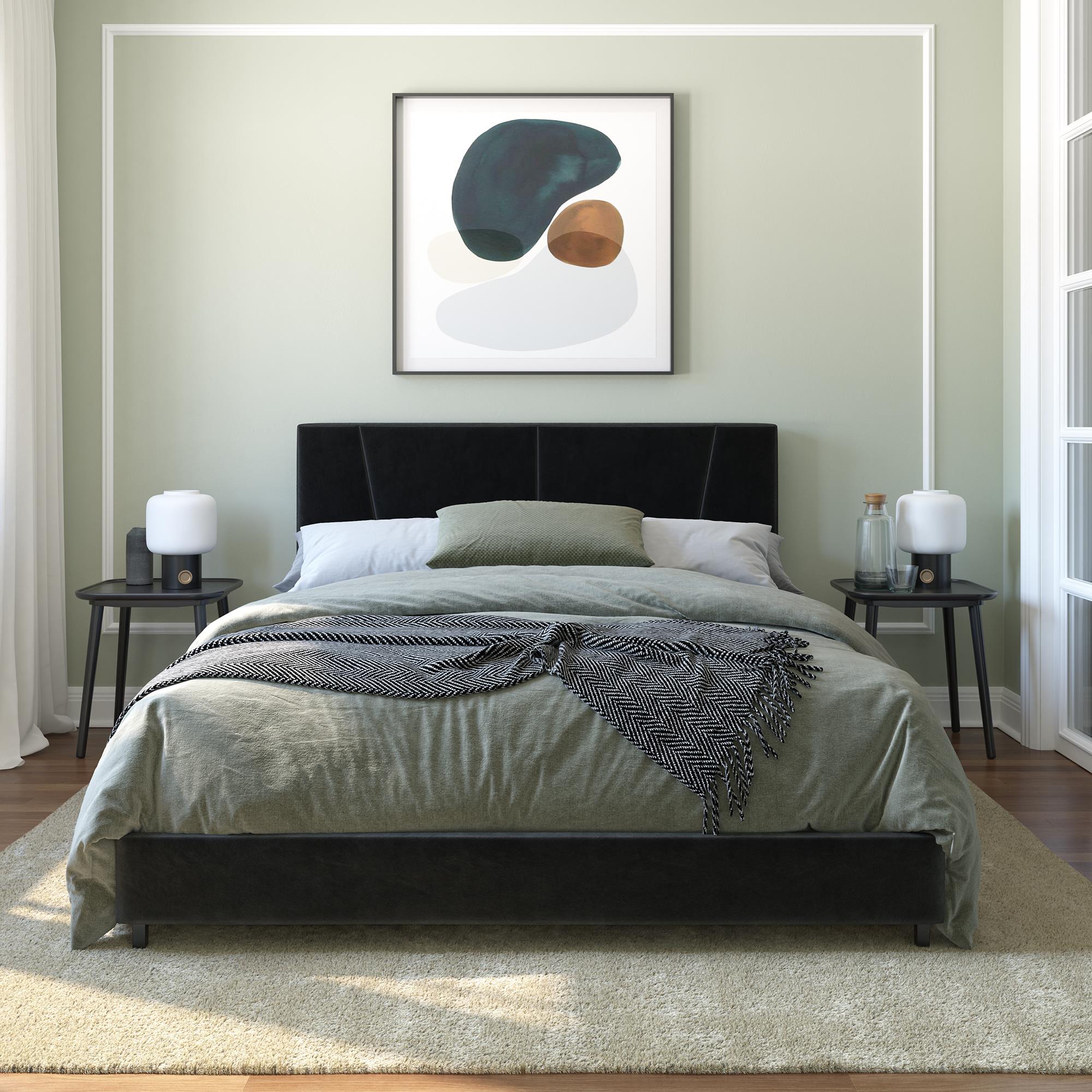 RealRooms Maverick Upholstered Bed - Black - Full