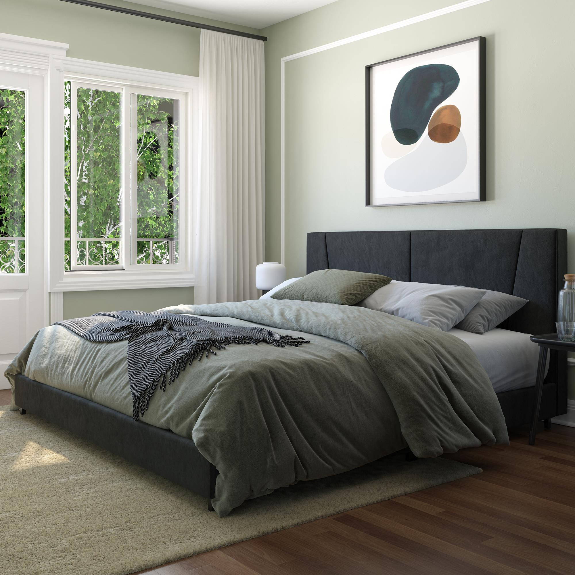 RealRooms Maverick Upholstered Bed - Black - King