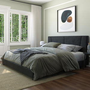 RealRooms Maverick Upholstered Bed - Black - King