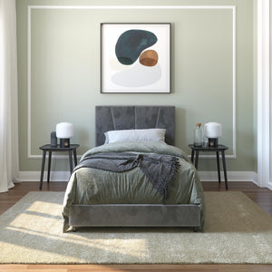 RealRooms Maverick Upholstered Bed - Gray - Twin