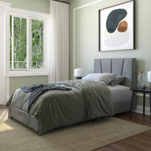 RealRooms Maverick Upholstered Bed - Gray - Twin