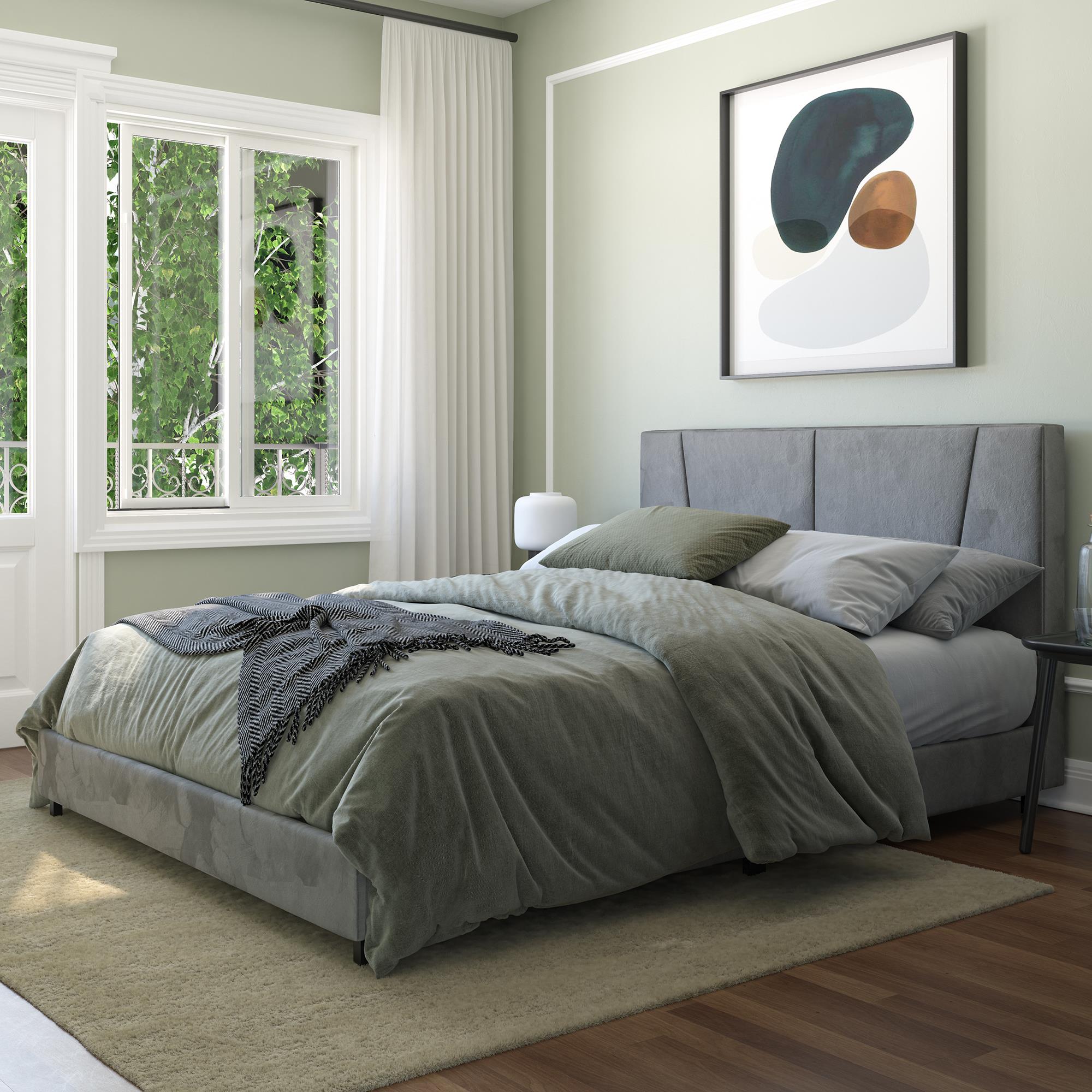 RealRooms Maverick Upholstered Bed - Gray - Full