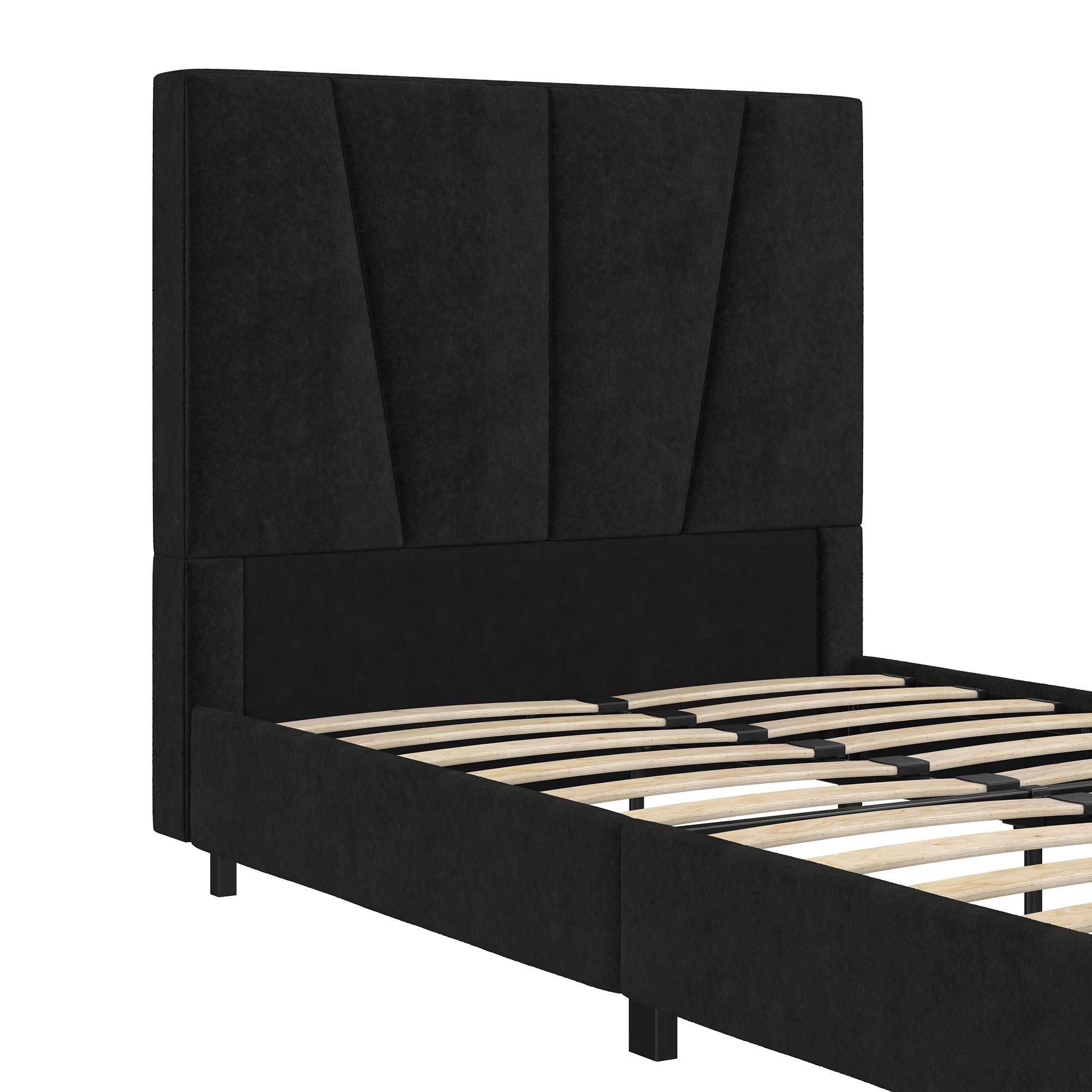 RealRooms Maverick Upholstered Bed - Black - Twin
