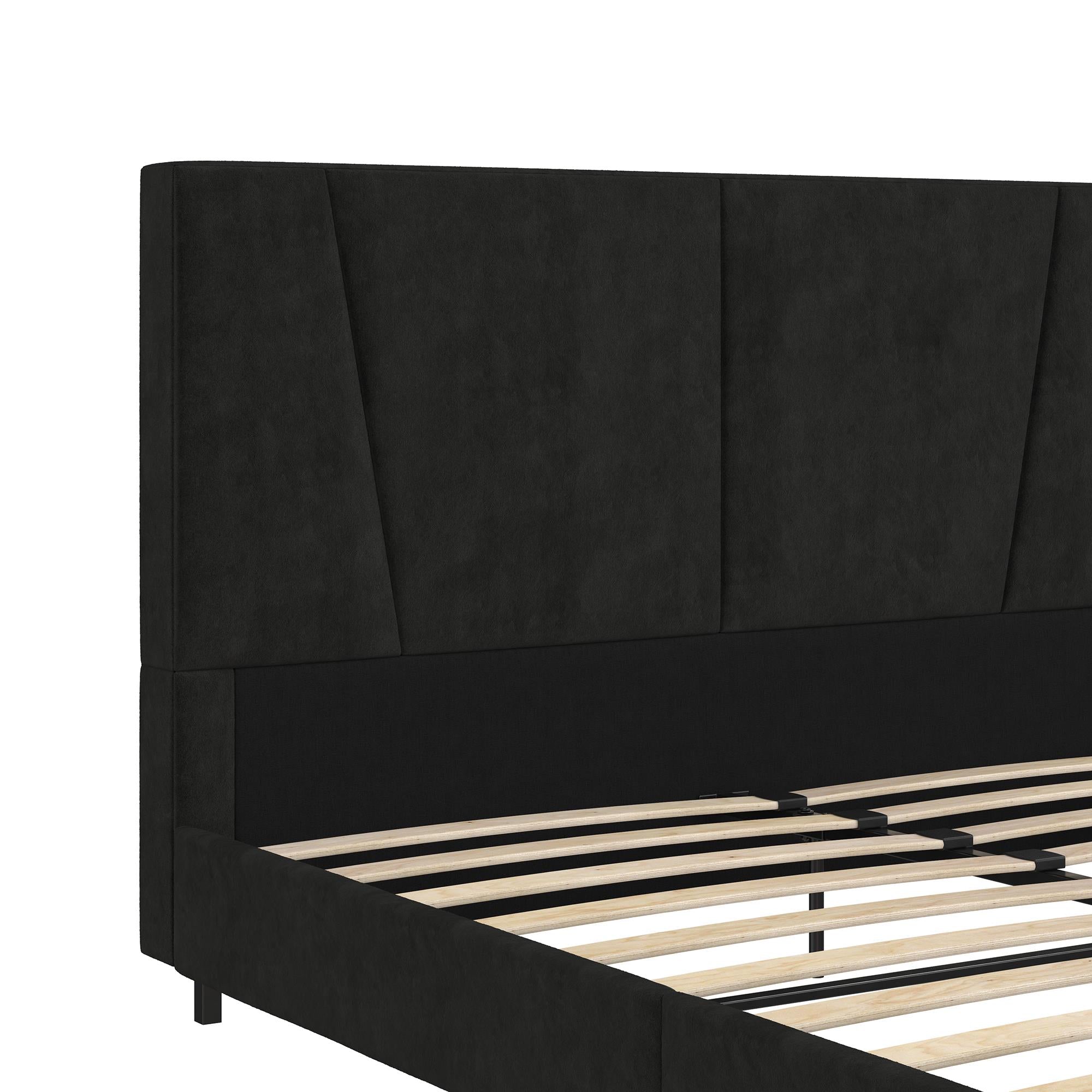 RealRooms Maverick Upholstered Bed - Black - Queen