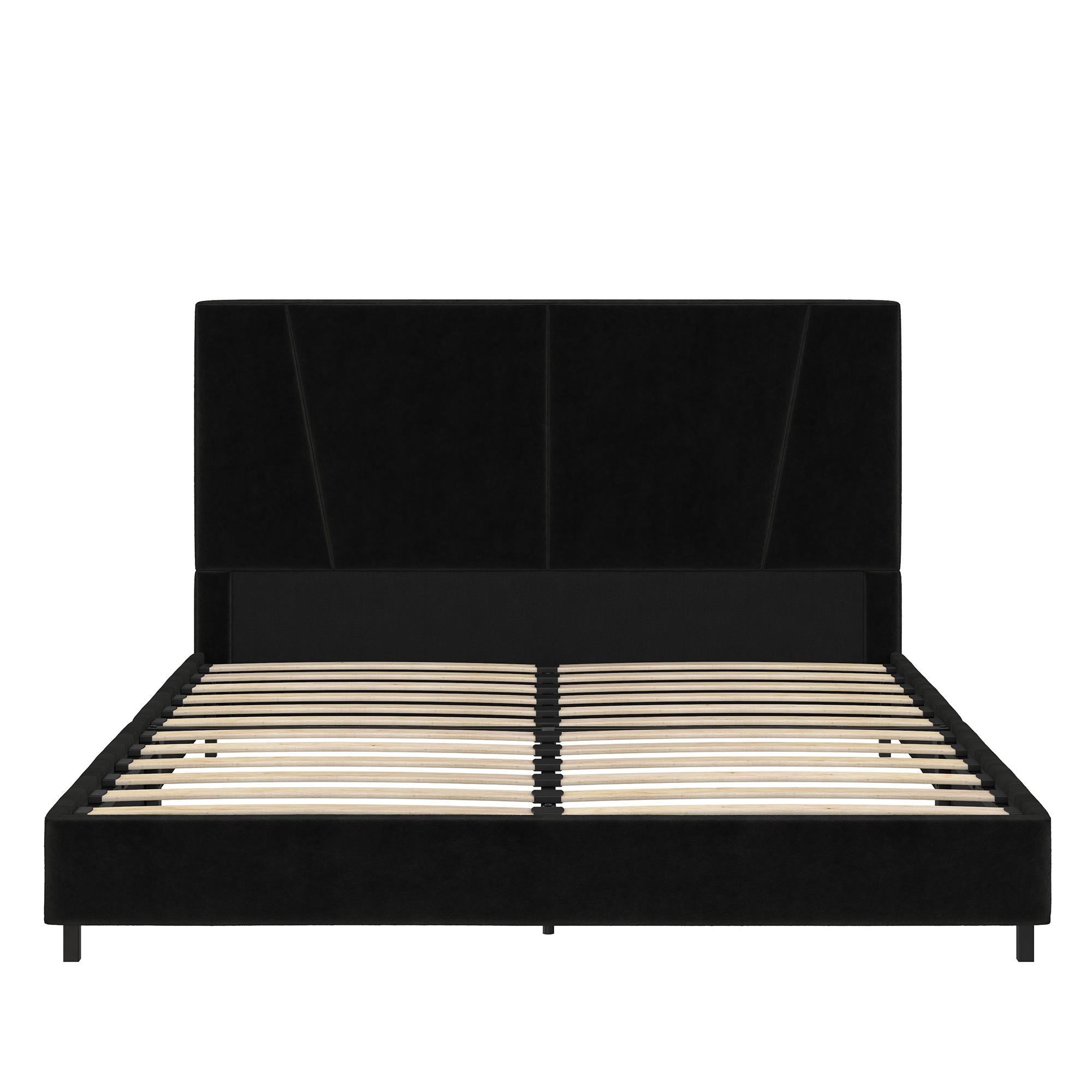 RealRooms Maverick Upholstered Bed - Black - Queen