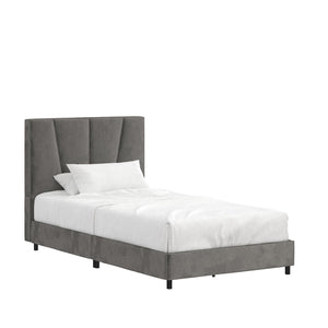 RealRooms Maverick Upholstered Bed - Gray - Twin