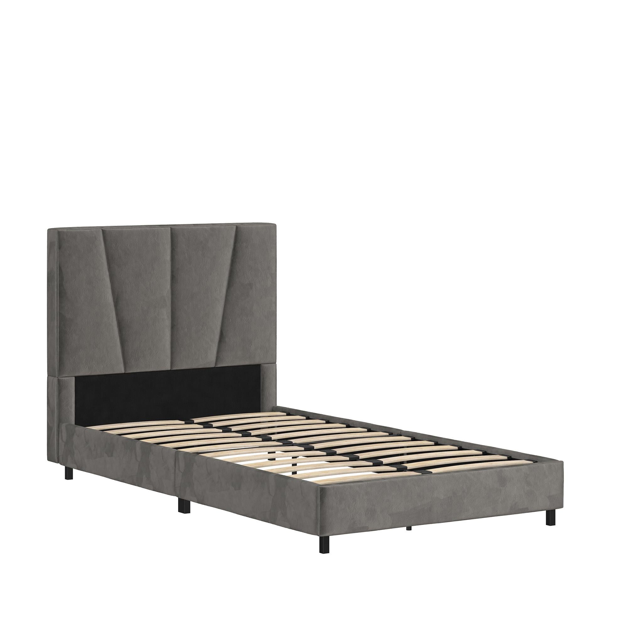 RealRooms Maverick Upholstered Bed - Gray - Twin