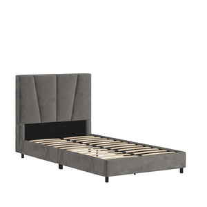 RealRooms Maverick Upholstered Bed - Gray - Twin