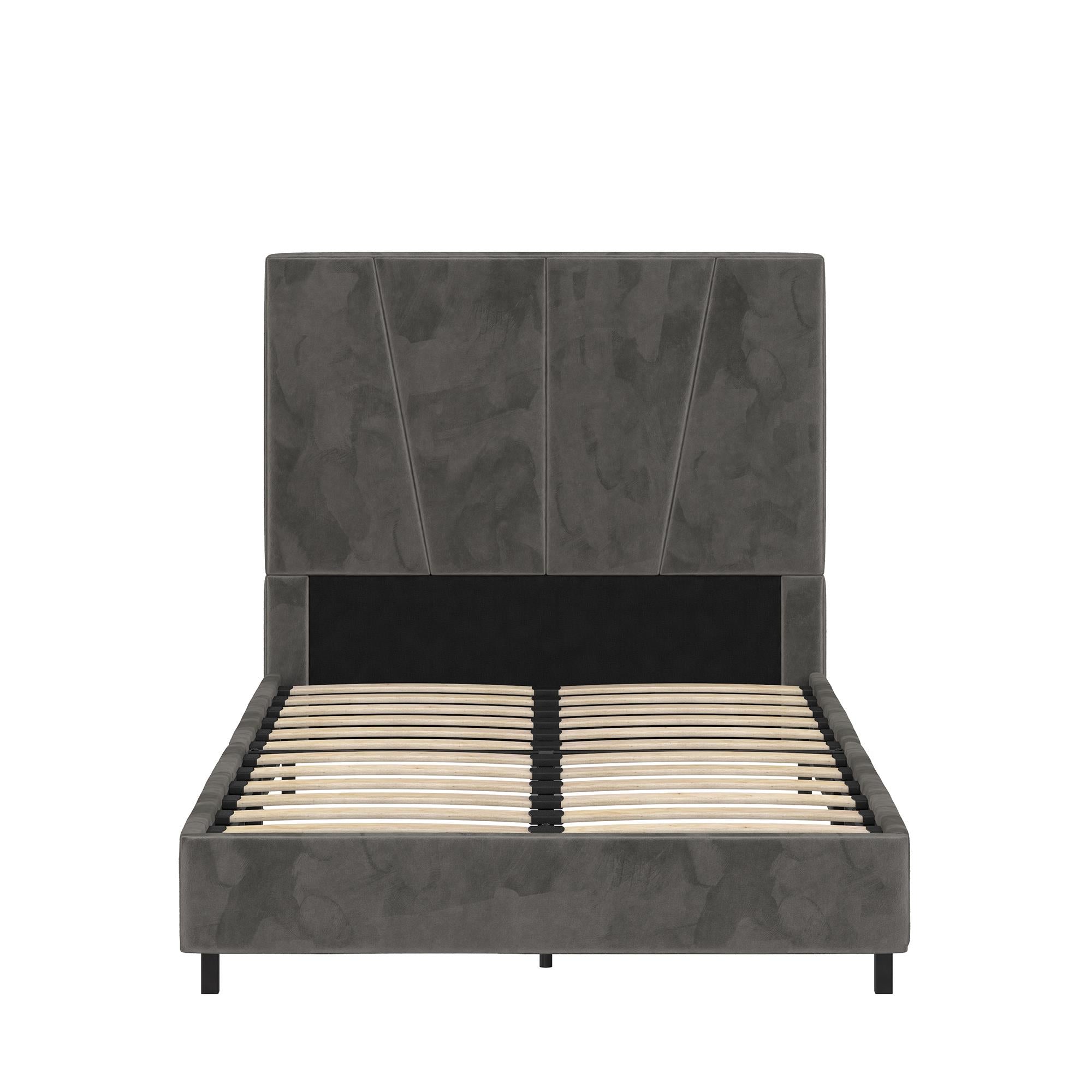 RealRooms Maverick Upholstered Bed - Gray - Twin