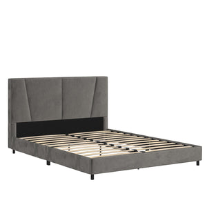 RealRooms Maverick Upholstered Bed - Gray - Full