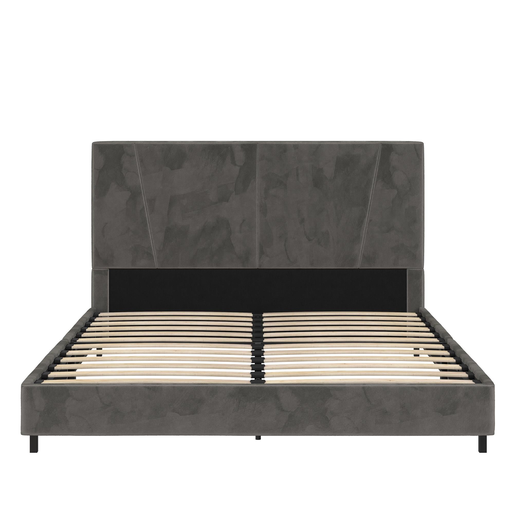 RealRooms Maverick Upholstered Bed - Gray - Full