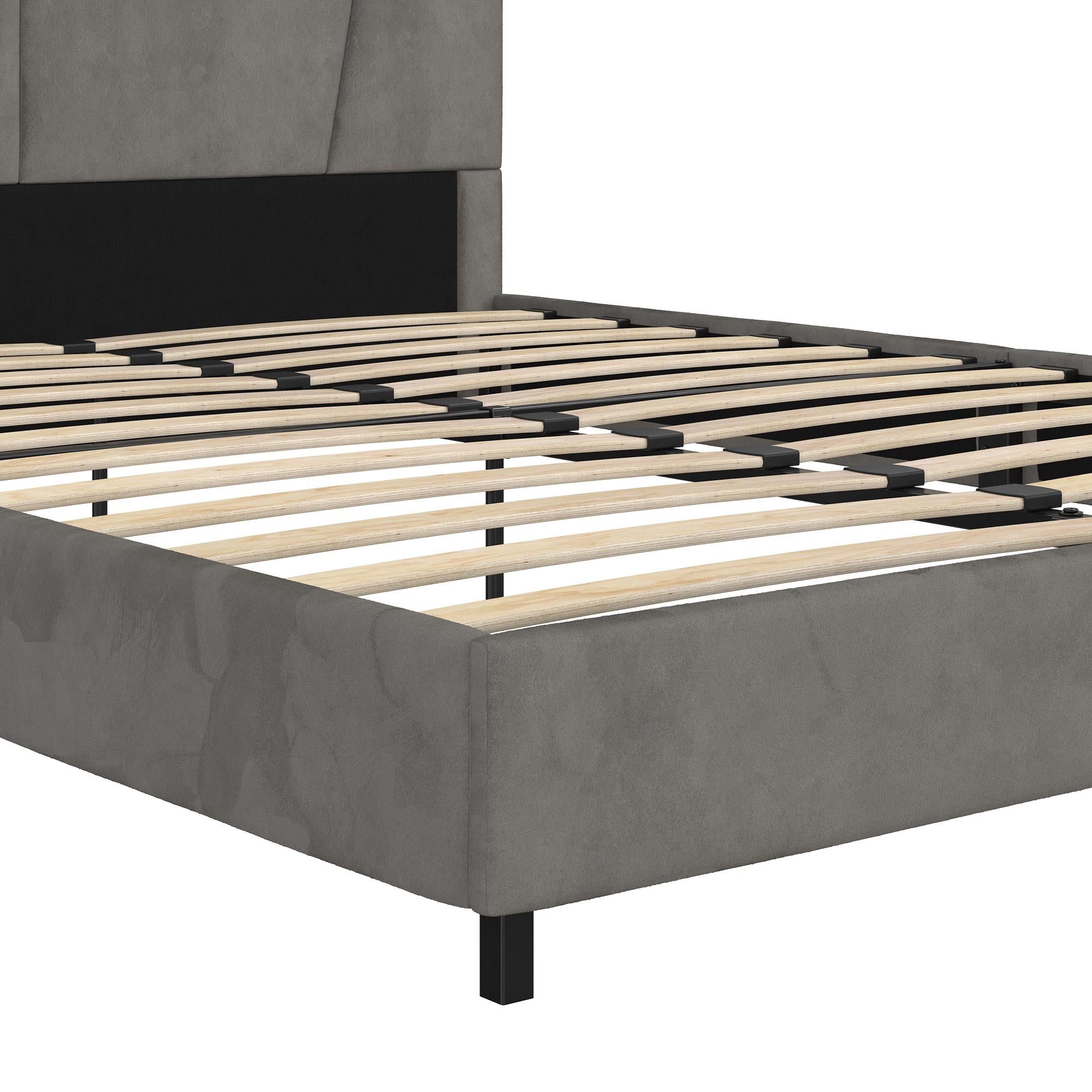 RealRooms Maverick Upholstered Bed - Gray - Full