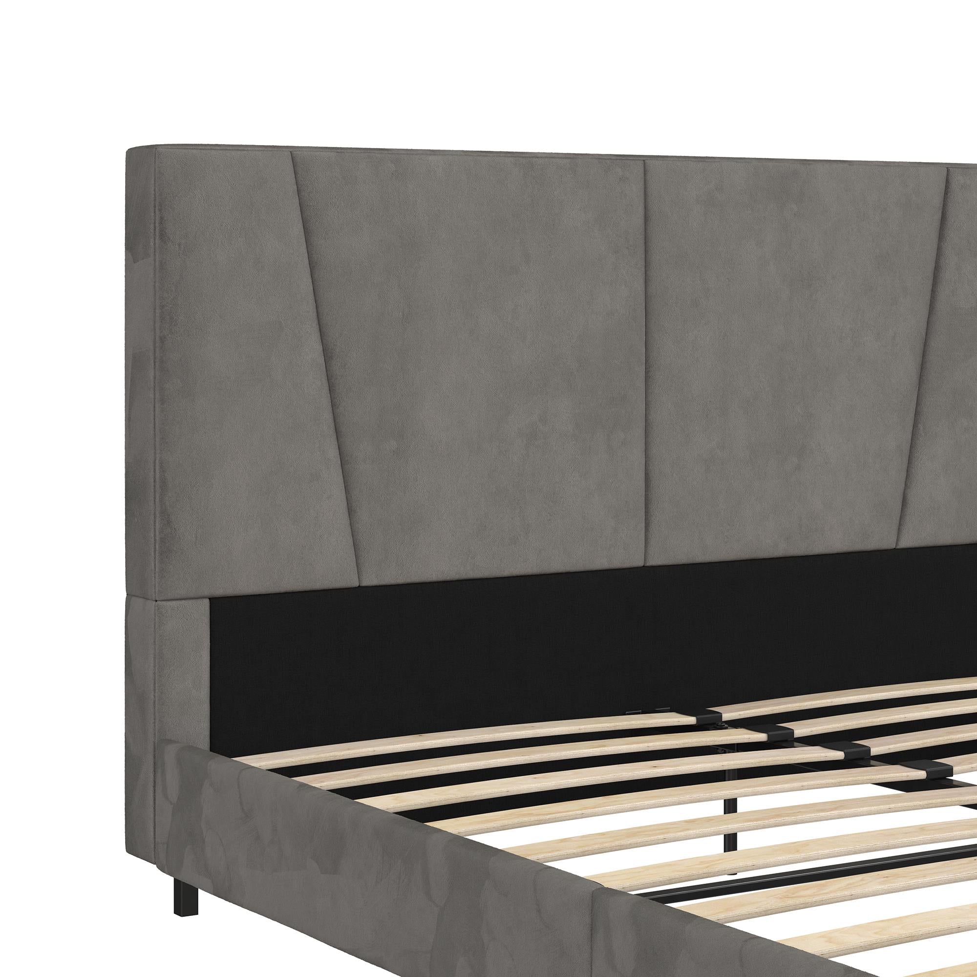 RealRooms Maverick Upholstered Bed - Gray - Full