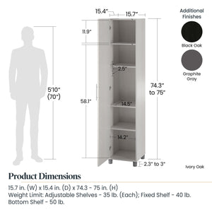 Systembuild Evolution Camberly 16" Utility Storage Cabinet - Black Oak
