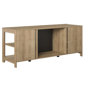 Ameriwood Home Melville Electric Fireplace Console TV Stand for TVs up to 65" - Natural