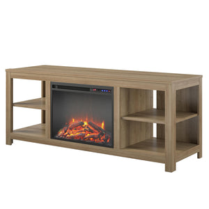 Ameriwood Home Melville Electric Fireplace Console TV Stand for TVs up to 65" - Natural