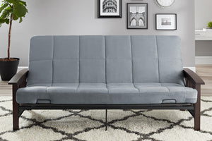 DHP Neo Mission Futon Set with Wood Frame and Mattress - Gray
