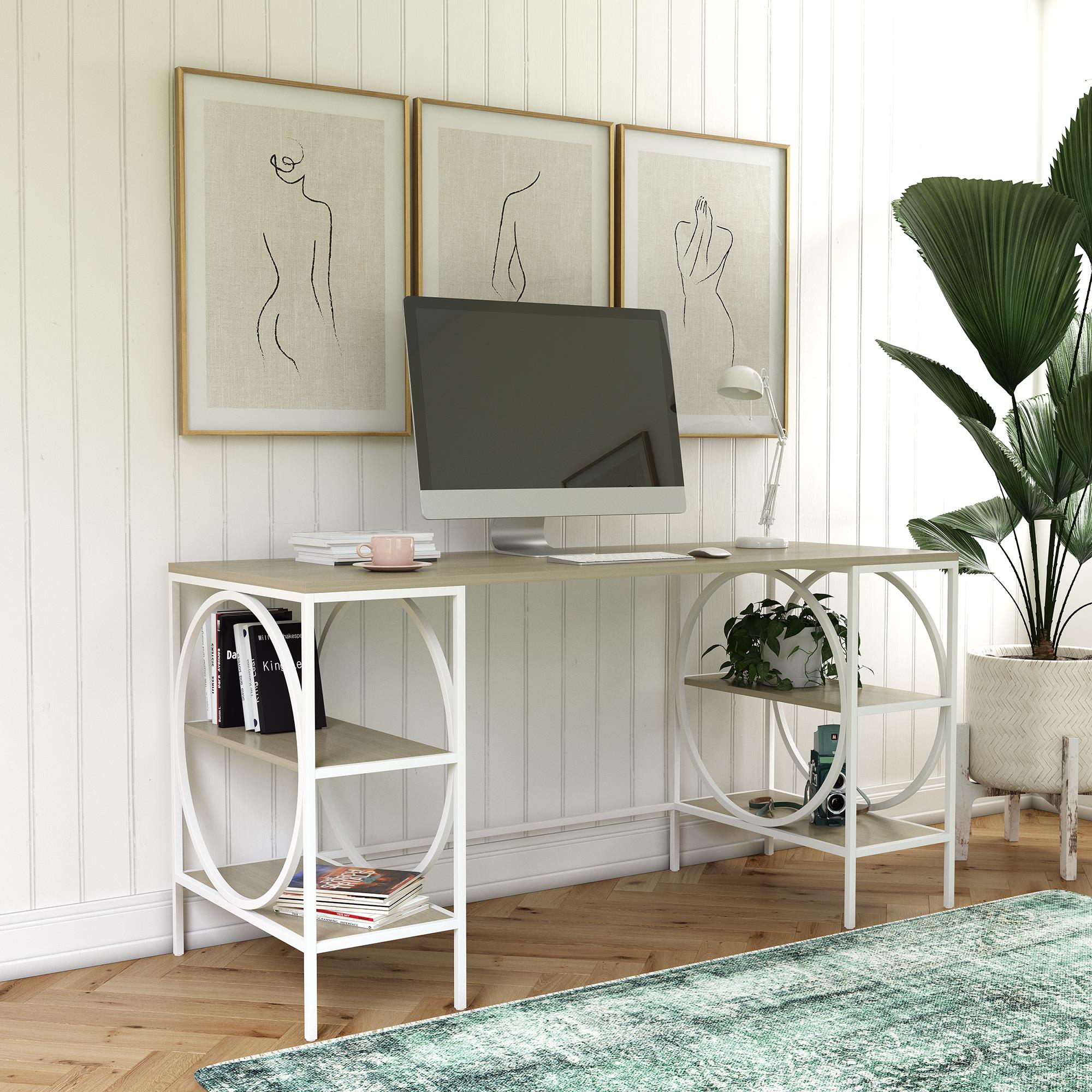 Ameriwood Home Strafford Double Pedestal Desk - Pale Oak