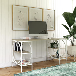 Ameriwood Home Strafford Double Pedestal Desk - Pale Oak