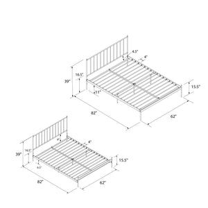 RealRooms Ares Metal Bed - White - Queen