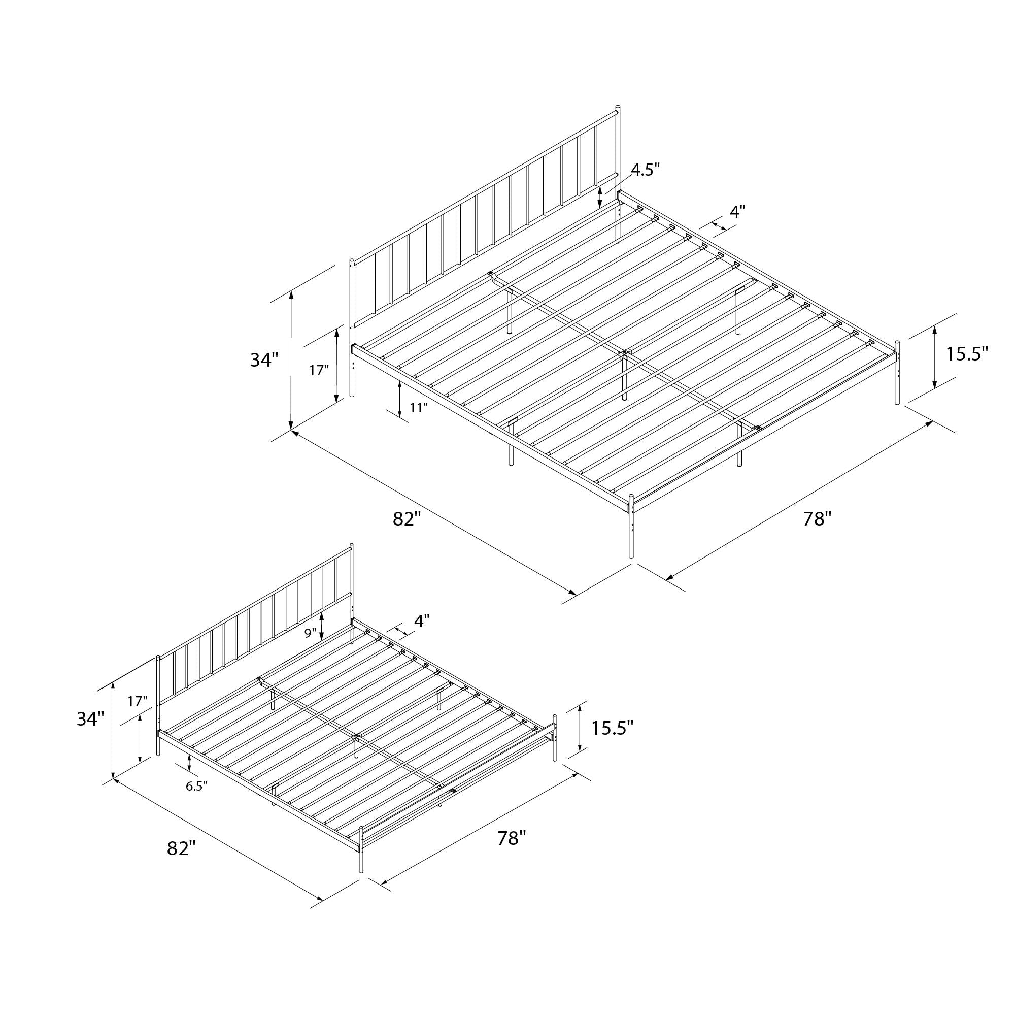 RealRooms Ares Metal Bed - White - King