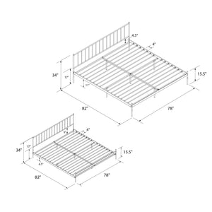 RealRooms Ares Metal Bed - White - King