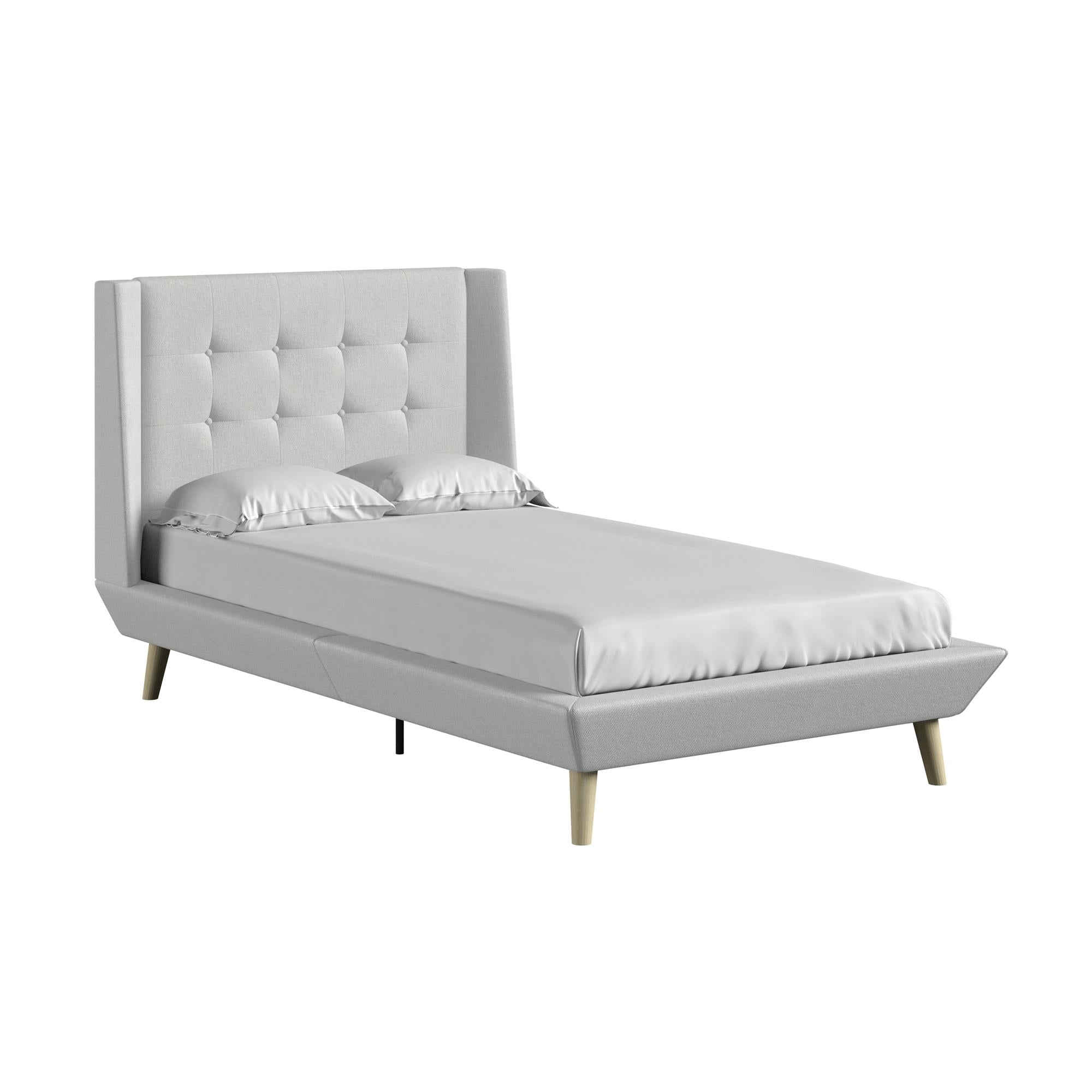 DHP Aliyah Upholstered Bed Frame - Light Gray - Twin