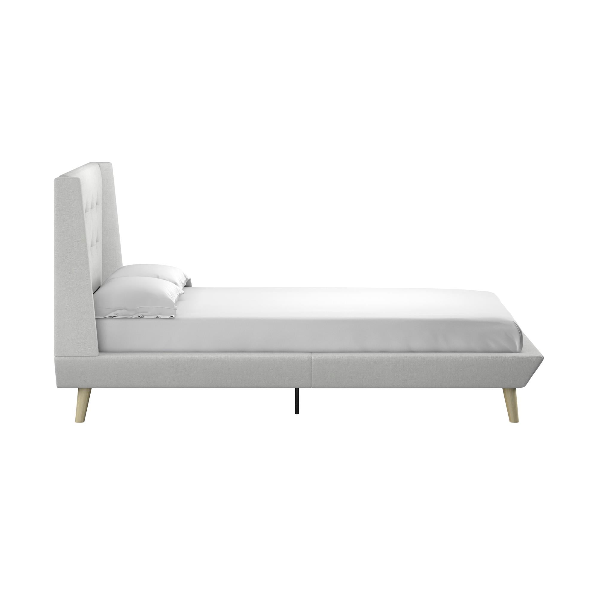 DHP Aliyah Upholstered Bed Frame - Light Gray - Twin