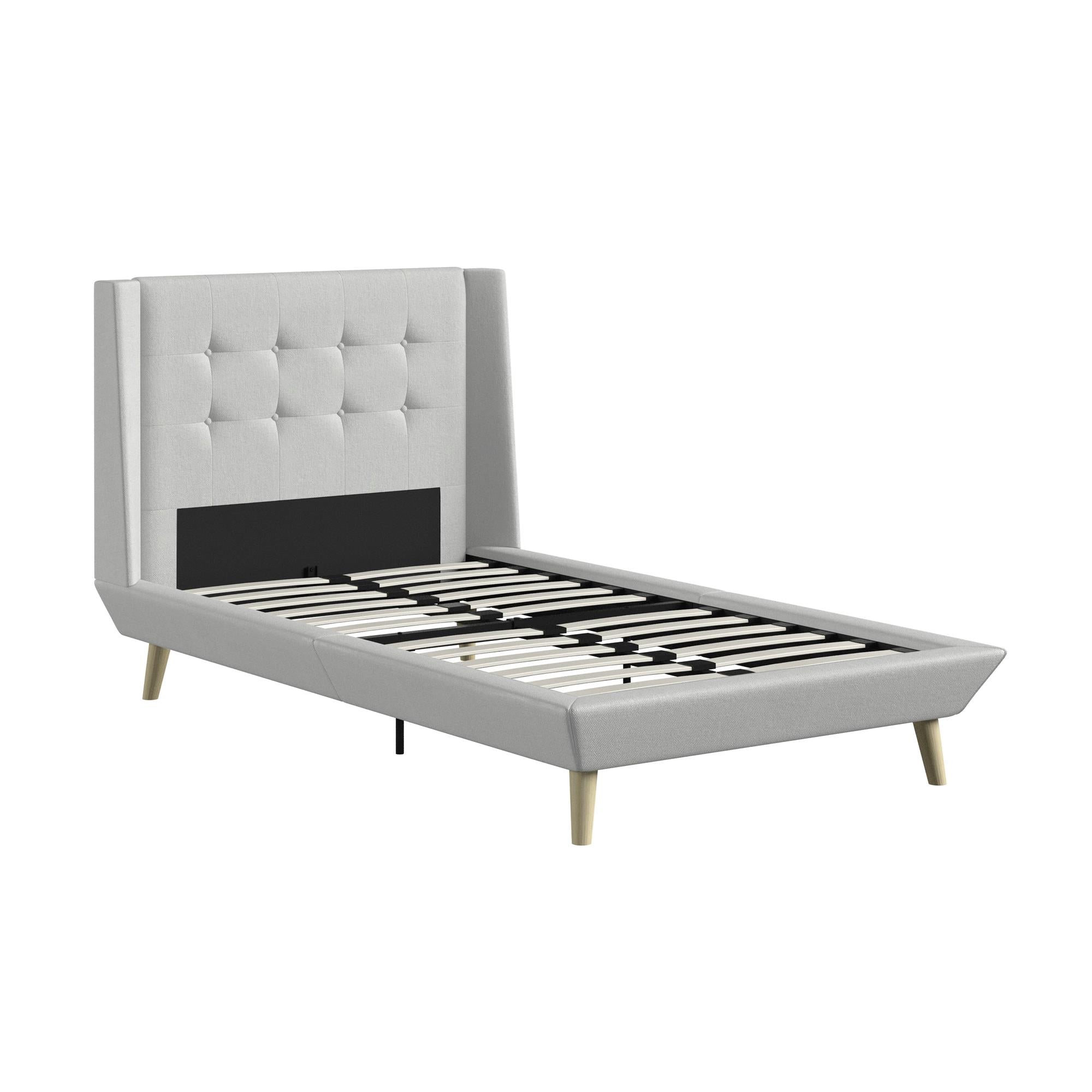 DHP Aliyah Upholstered Bed Frame - Light Gray - Twin