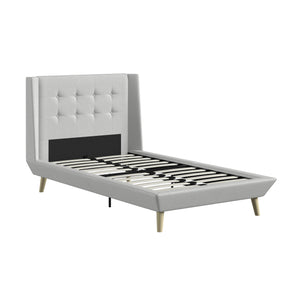 DHP Aliyah Upholstered Bed Frame - Light Gray - Twin