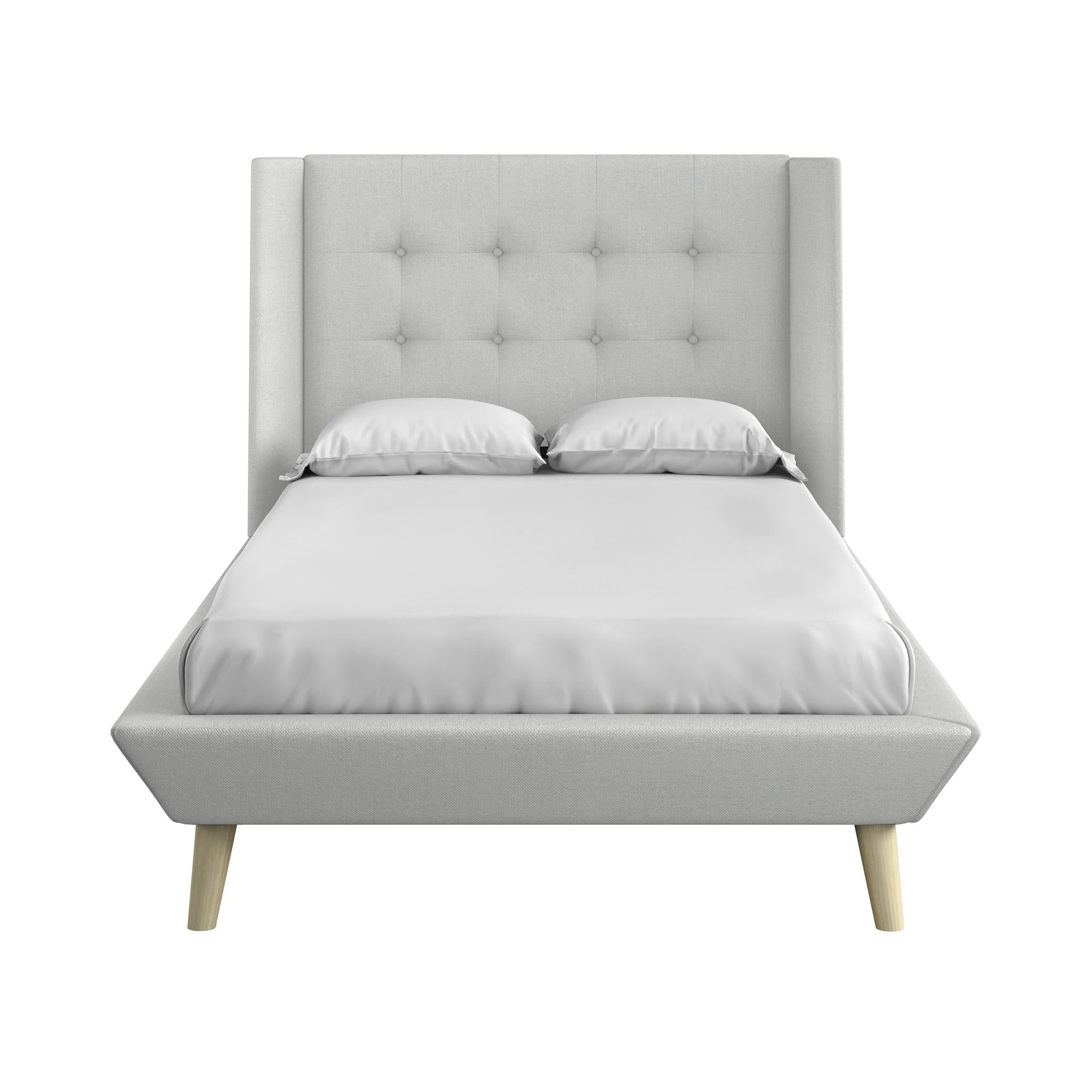 DHP Aliyah Upholstered Bed Frame - Light Gray - Twin