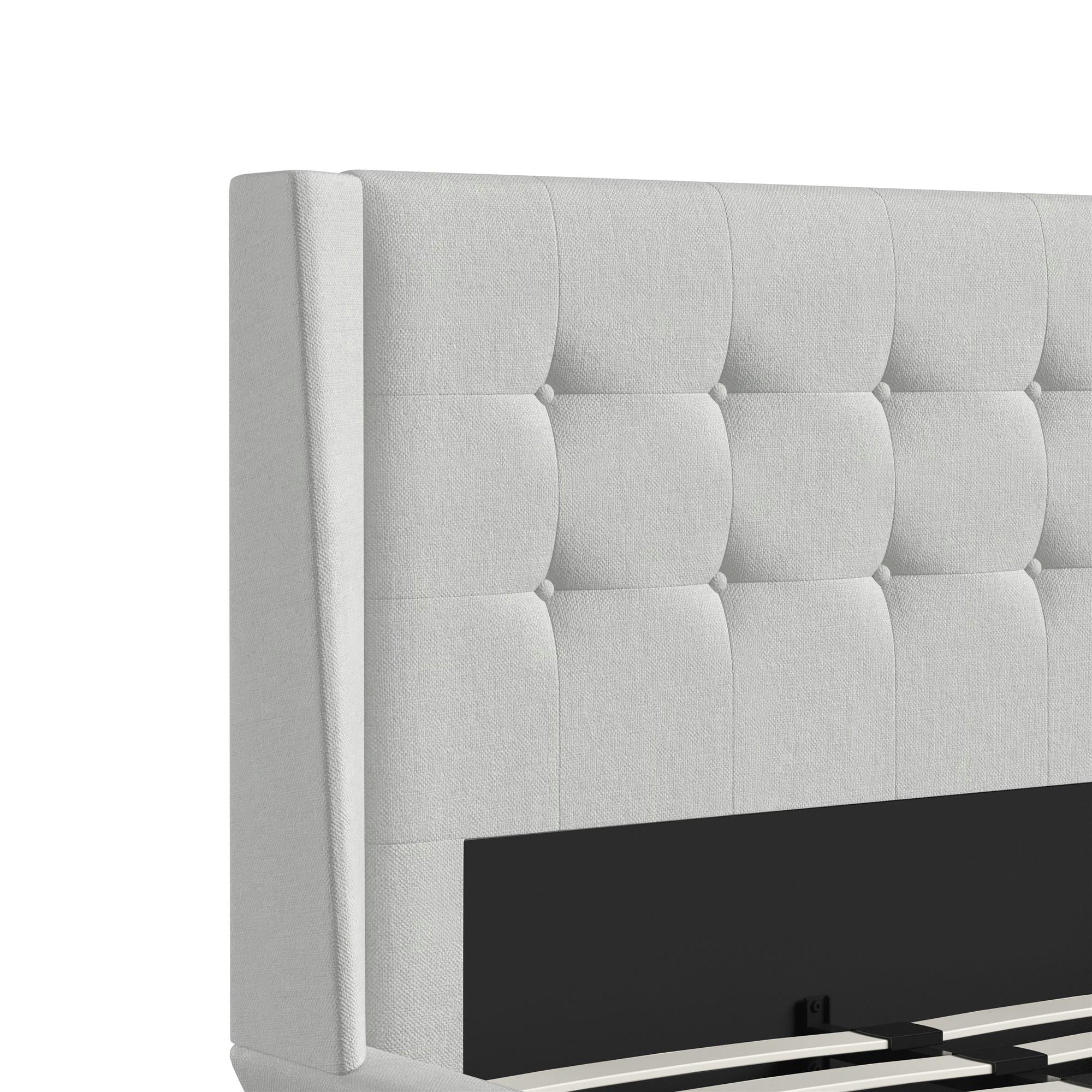 DHP Aliyah Upholstered Bed Frame - Light Gray - Twin