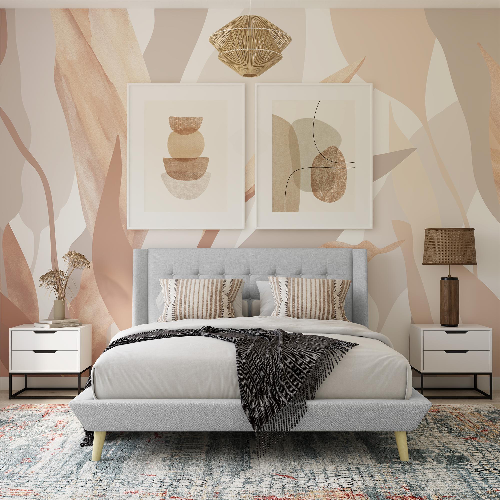 DHP Aliyah Upholstered Bed Frame - Light Gray - Queen