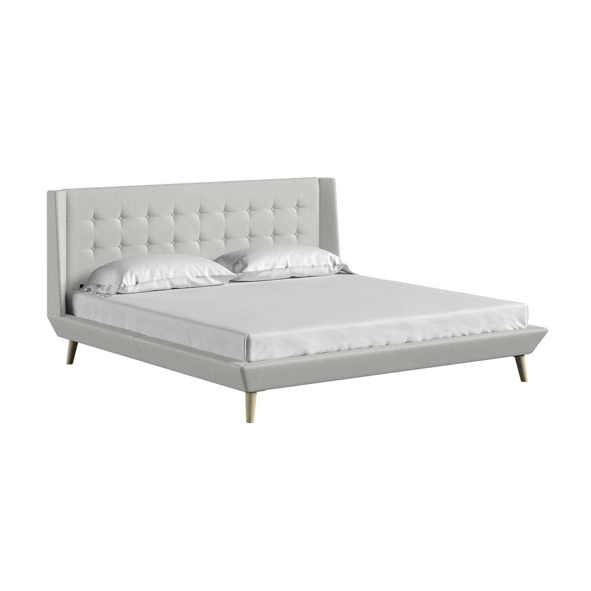 DHP Aliyah Upholstered Bed Frame - Light Gray - King